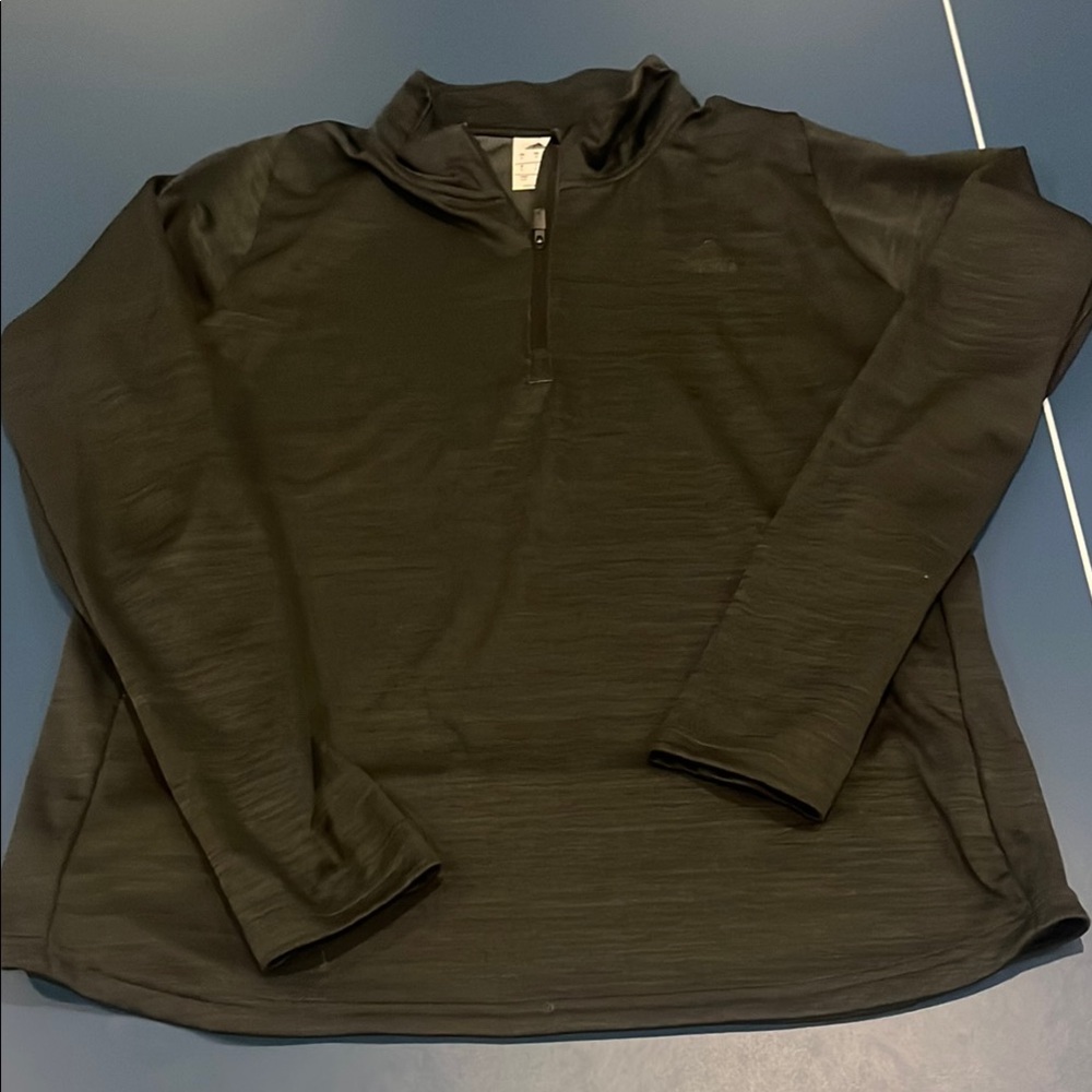 Adidas Heather Black Men’s large climalite Quarter-Zip Pullover
